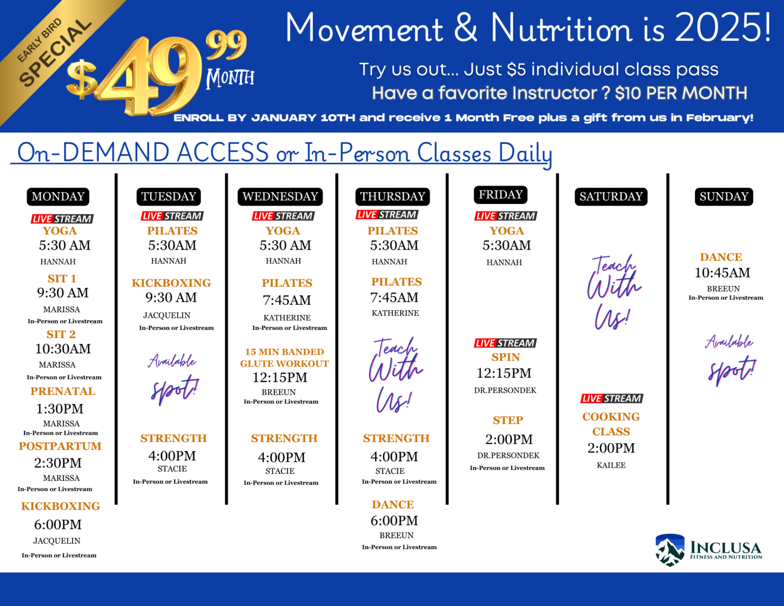 On Demand Inclusa Classes